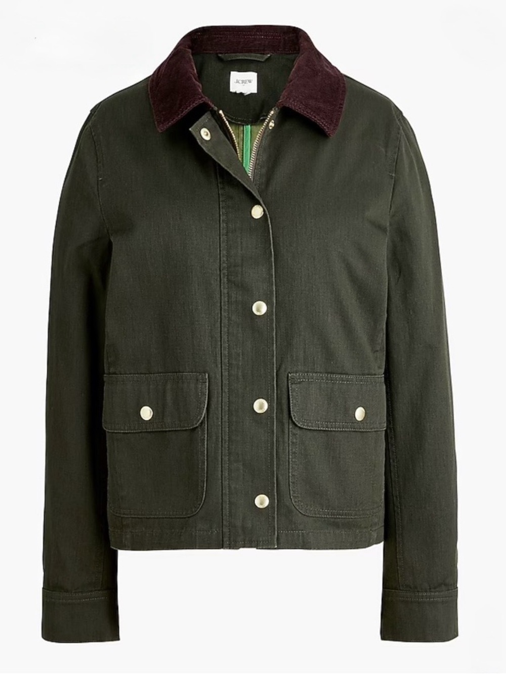 J. Crew Factory Classic Field Jacket in Olive and Brown Large NWT - Picture 3 of 12